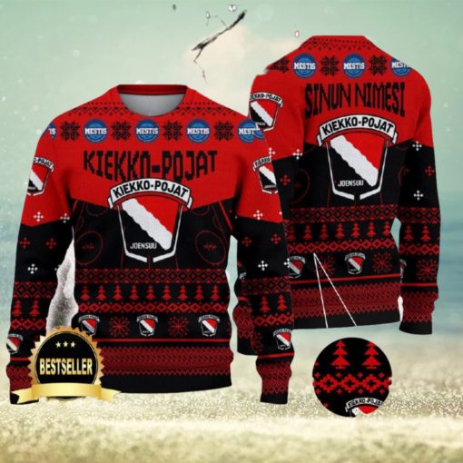 Joensuun Kiekko Pojat Ugly Christmas Sweater Logo Custom Name Gift Fans