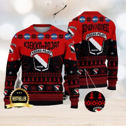 Joensuun Kiekko Pojat Ugly Christmas Sweater Logo Custom Name Gift Fans