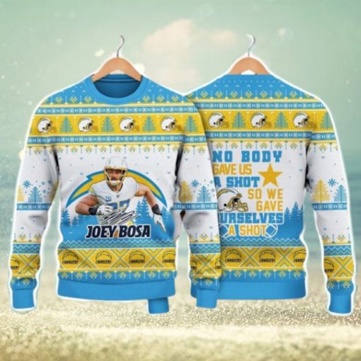 Joey Bosa Los Angeles Chargers We Gave Ourselves A Shot NFL Christmas Ugly Sweater