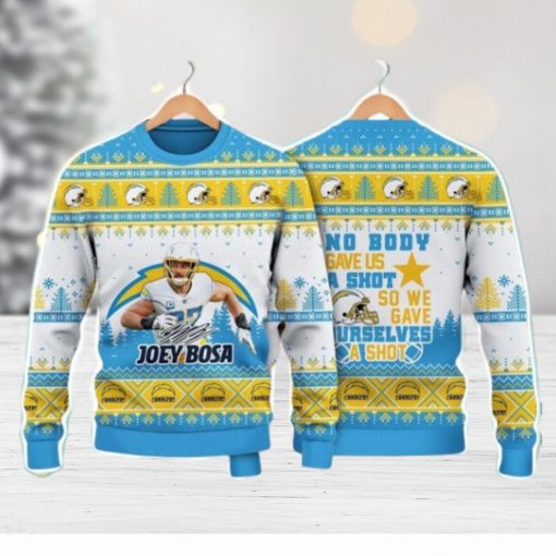 Joey Bosa Los Angeles Chargers We Gave Ourselves A Shot NFL Christmas Ugly Sweater