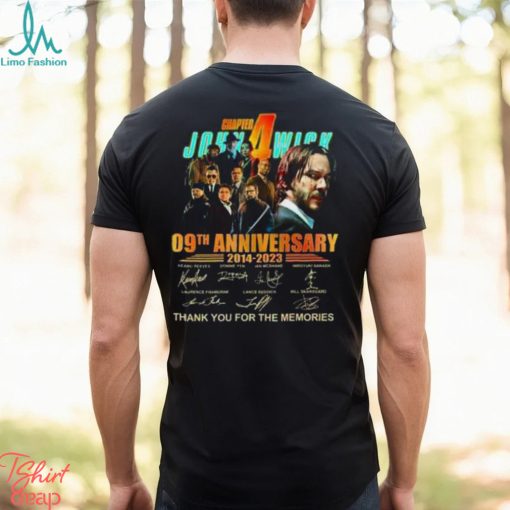 John Wick Chapter 4 9th Anniversary 2014 2023 Cast Signatures Thank You All T Shirt