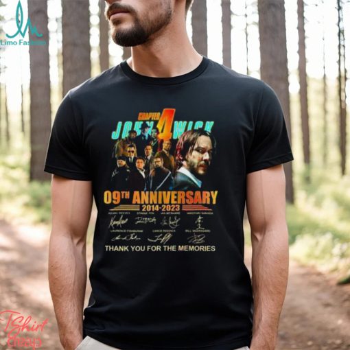 John Wick Chapter 4 9th Anniversary 2014 2023 Cast Signatures Thank You All T Shirt