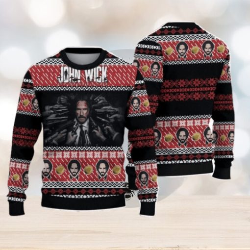 John Wick Ugly Sweater Cute Christmas Gift For Holiday J.WICK 3D Ugly Christmas Sweater