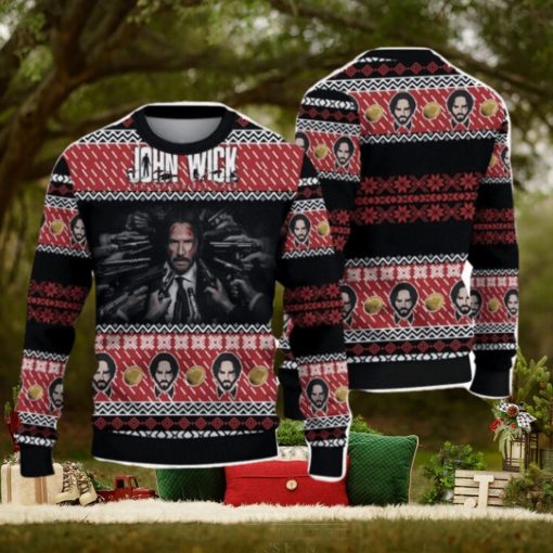 John Wick Ugly Sweater Cute Christmas Gift For Holiday J.WICK 3D Ugly Christmas Sweater