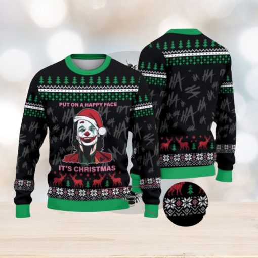 Joker Put On A Happy Face It’s 3D All Over Printed Ugly Christmas Sweater 3D All Over Printed Ugly Christmas Sweater