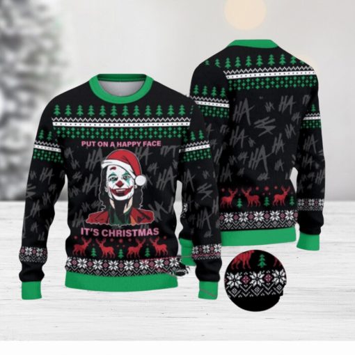 Joker Put On A Happy Face It’s 3D All Over Printed Ugly Christmas Sweater 3D All Over Printed Ugly Christmas Sweater