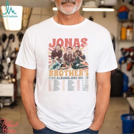 Jonas Brother Shirt Vintage Brothers Five Albums One Night Tour Tee T Shirt Classic