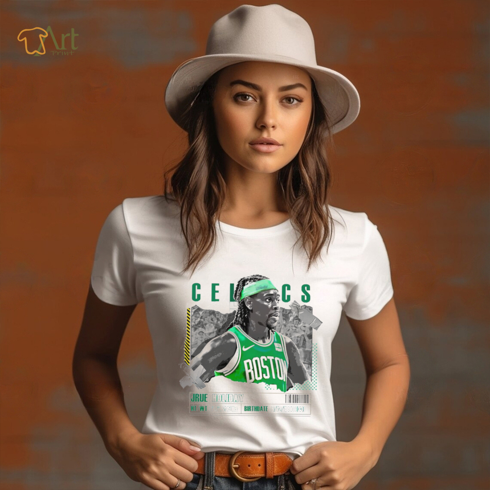 Jrue Holiday number 4 Boston Celtics basketball player paper poster shirt Jrue Holiday number 4 Boston Celtics basketball player paper poster shirt
