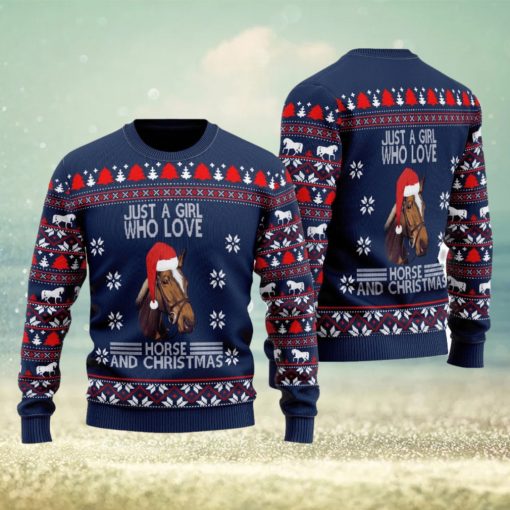 Just A Girl Who Loves Christmas And Horse Ugly Christmas Sweater Christmas Holiday Gift For Men And Women