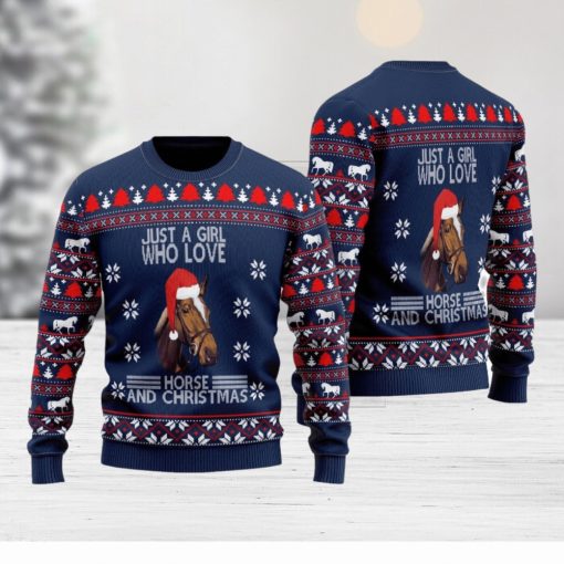 Just A Girl Who Loves Christmas And Horse Ugly Christmas Sweater Christmas Holiday Gift For Men And Women