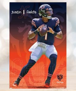 Justin Fields Superstar Chicago Bears Qb Official Nfl Football Action Poster