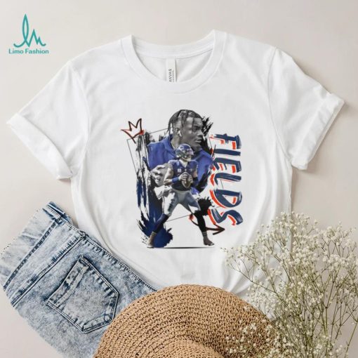Justin Fields number 1 Chicago Bears football player pose gift shirt