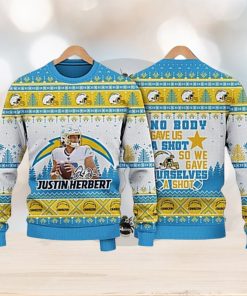 Justin Herbert Los Angeles Chargers We Gave Ourselves A Shot NFL Christmas Ugly Sweater 3D Gift Christmas