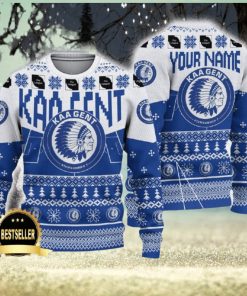 KAA Gent Ugly Christmas Sweater Logo Custom Name Gift Fans