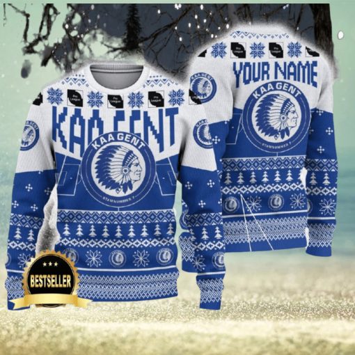 KAA Gent Ugly Christmas Sweater Logo Custom Name Gift Fans