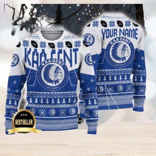 KAA Gent Ugly Christmas Sweater Logo Custom Name Gift Fans