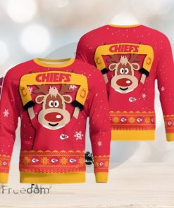 Kansas City Chiefs Cute Reindeer Ugly Christmas Sweater Best Gift Christmas Party Gift