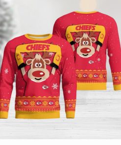 Kansas City Chiefs Cute Reindeer Ugly Christmas Sweater Christmas Party Gift