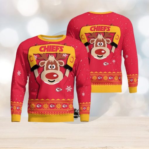 Kansas City Chiefs Cute Reindeer Ugly Christmas Sweater Christmas Party Gift