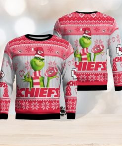 Kansas City Chiefs Grinch Snowflake Pattern Ugly Sweater Christmas