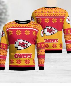 Kansas City Chiefs Logo Big Snowflake Pattern Ugly Christmas Sweater