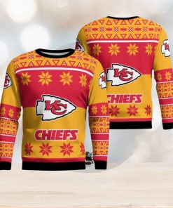 Kansas City Chiefs Logo Big Snowflake Pattern Ugly Christmas Sweater