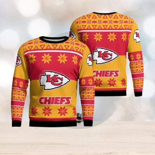 Kansas City Chiefs Logo Big Snowflake Pattern Ugly Christmas Sweater