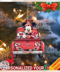 Kansas City Chiefs Mickey Mouse Ornament Personalized Your Name Sport Home Decor