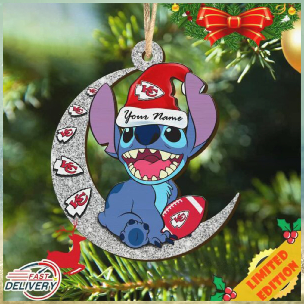 Kansas City Chiefs Stitch Ornament NFL Christmas And Stitch With Moon Ornament Kansas City Chiefs Stitch Ornament NFL Christmas And Stitch With Moon Ornament