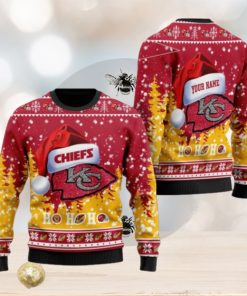 Kansas City Chiefs Symbol Wearing Santa Claus Hat Ho Ho Ho Personalized Ugly Christmas Sweater, Christmas Sweaters, Hoodie, Sweatshirt, Sweater