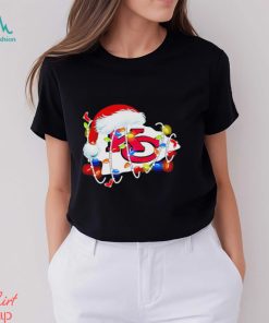 Kansas City Chiefs big logo Santa hat Christmas lights shirt, hoodie, sweater, long sleeve and tank top Kansas City Chiefs big logo Santa hat Christmas lights shirt
