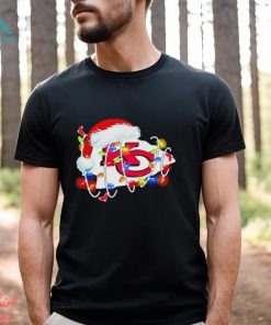 Kansas City Chiefs big logo Santa hat Christmas lights shirt, hoodie, sweater, long sleeve and tank top Kansas City Chiefs big logo Santa hat Christmas lights shirt