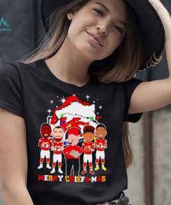 Kansas City Chiefs logo wearing hat santa merry Christmas Shirt