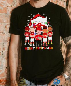 Kansas City Chiefs logo wearing hat santa merry Christmas Shirt