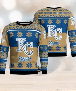 Kansas City Royals Logo Big Snowflake Pattern Ugly Christmas Sweater