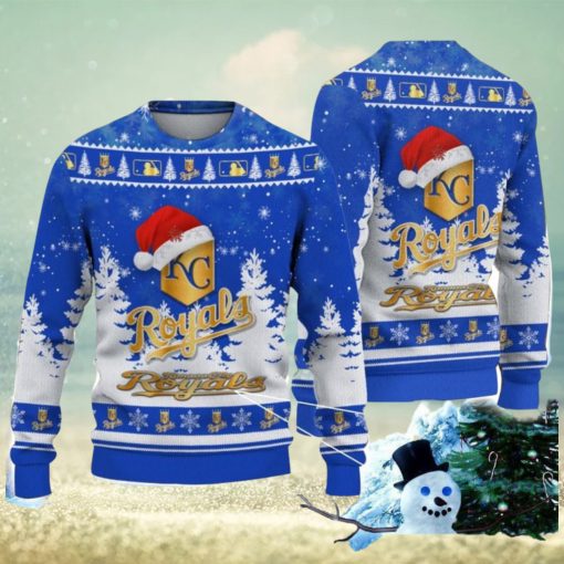 Kansas City Royals Logo Wearing Santa Hat Christmas Gift Ugly Christmas Sweater Christmas Gift Ideas