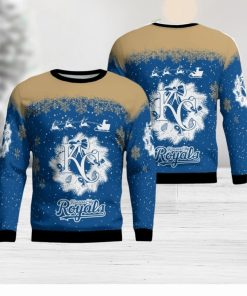 Kansas City Royals Santa sleigh driving reindeer Pattern Ugly Christmas Sweater