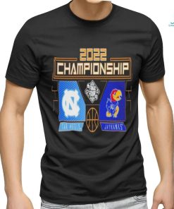 Kansas Jayhawks Vs. North Carolina Tar Heels 2022 NCAA Men's Basketball National Championship Matchup Cross Over Shirt