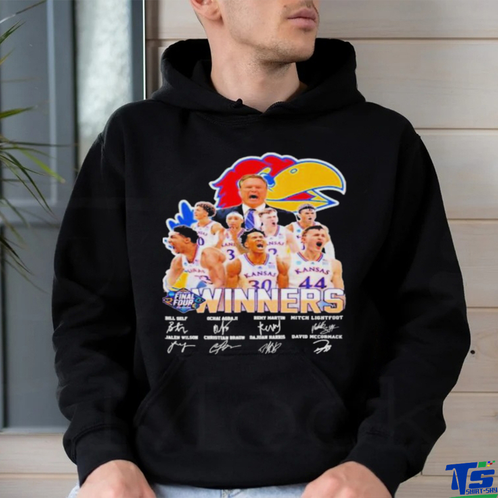 Kansas Jayhawks Winners Men's Basketball 2022 Signatures Shirt Kansas Jayhawks Winners Men's Basketball 2022 Signatures Shirt