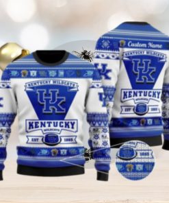 Kentucky Wildcats Football Team Logo Custom Name Personalized Ugly Christmas Sweater Gift For Christmas