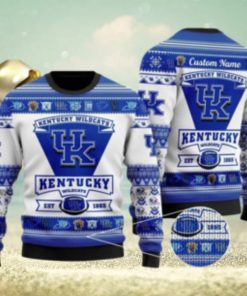 Kentucky Wildcats Football Team Logo Custom Name Personalized Ugly Christmas Sweater Gift For Christmas