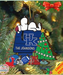 Kentucky Wildcats Snoopy Christmas NCAA Ornament Custom Name