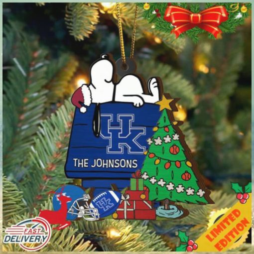 Kentucky Wildcats Snoopy Christmas NCAA Ornament Custom Name