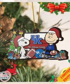 Kentucky Wildcats Snoopy Christmas NCAA Ornament Custom Your Family Name