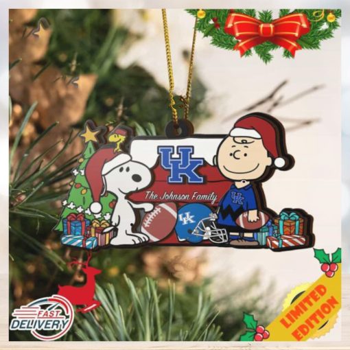 Kentucky Wildcats Snoopy Christmas NCAA Ornament Custom Your Family Name