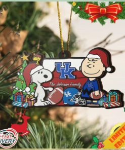 Kentucky Wildcats Snoopy Christmas NCAA Ornament Custom Your Family Name