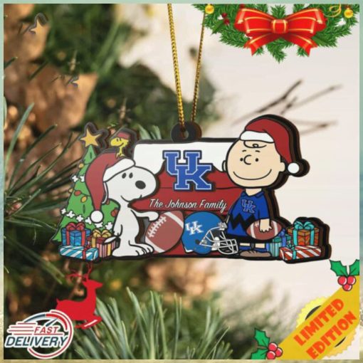 Kentucky Wildcats Snoopy Christmas NCAA Ornament Custom Your Family Name