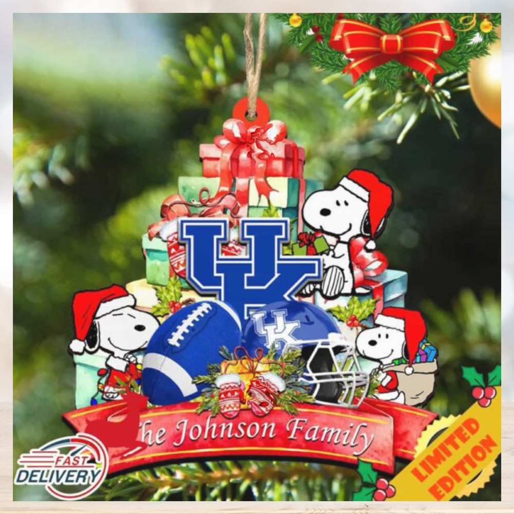 Kentucky Wildcats Snoopy Christmas NCAA Ornament Personalized Your Family Name Kentucky Wildcats Snoopy Christmas NCAA Ornament Personalized Your Family Name
