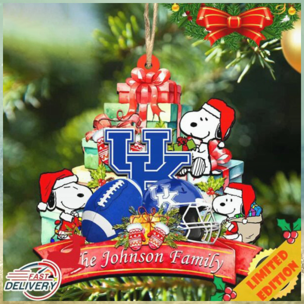 Kentucky Wildcats Snoopy Christmas NCAA Ornament Personalized Your Family Name Kentucky Wildcats Snoopy Christmas NCAA Ornament Personalized Your Family Name