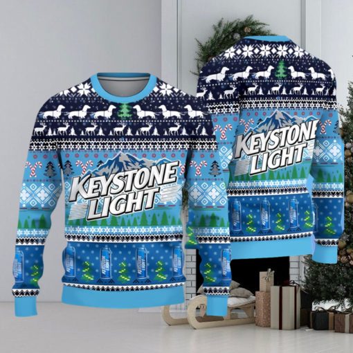 Keystone Light Moutain Beer Ugly Sweater Christmas